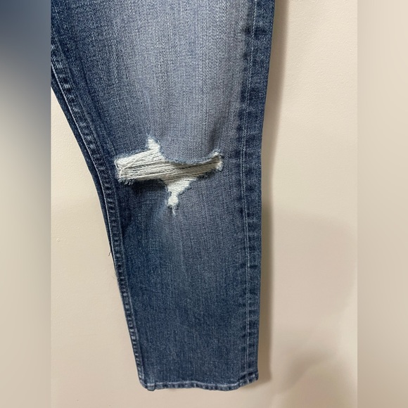 NWT Mother Tomcat Highwaist Frayed Open Cut Medium Wash Denim Jeans Size 25 - Picture 7 of 13